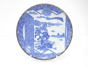 古伊万里　印判手　山水　九寸皿